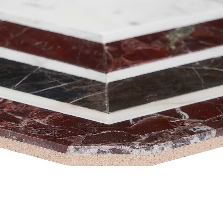 Mezzo Bordeaux Polished Marble Mosaic