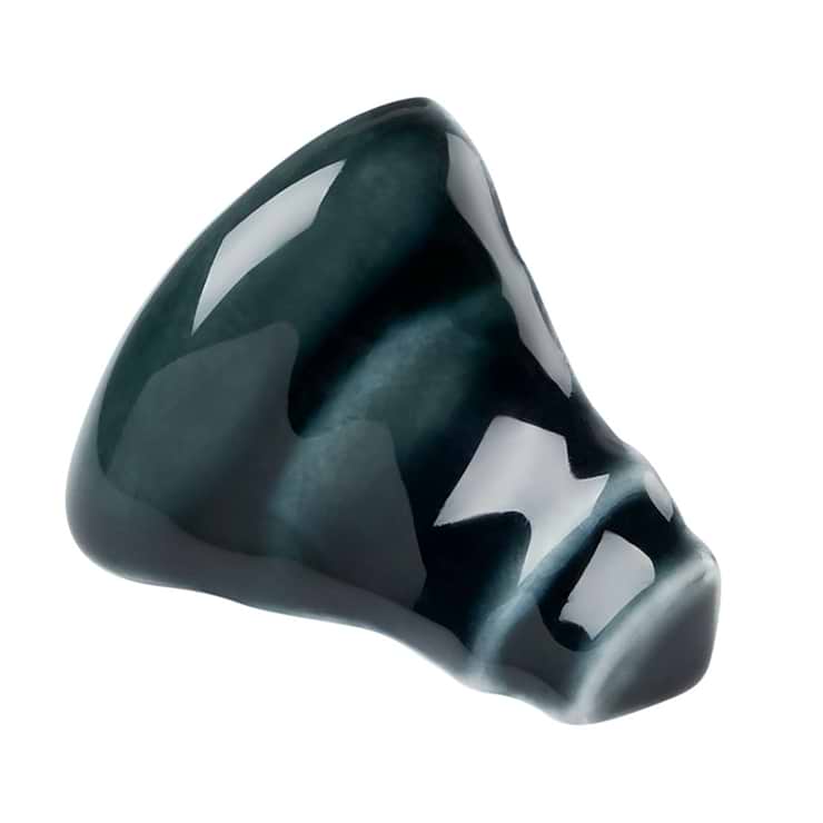 Nabi Midnight Blue Green 1x2 Crackled Glossy Glass Corner Piece for Chair Rail Liner