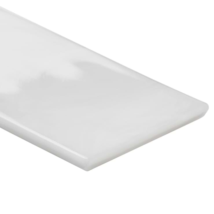 Alisa Cloud White 3x12 Polished Subway Glass Tile