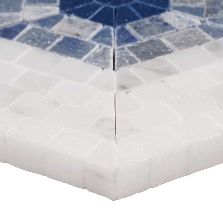 Ako Azul Blue 6" Hexagon Marble Micro Mosaic Tile