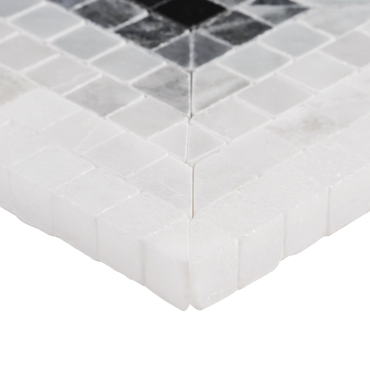 Ako Grigio Gray 4x9 Rectangle Marble Micro Mosaic Tile
