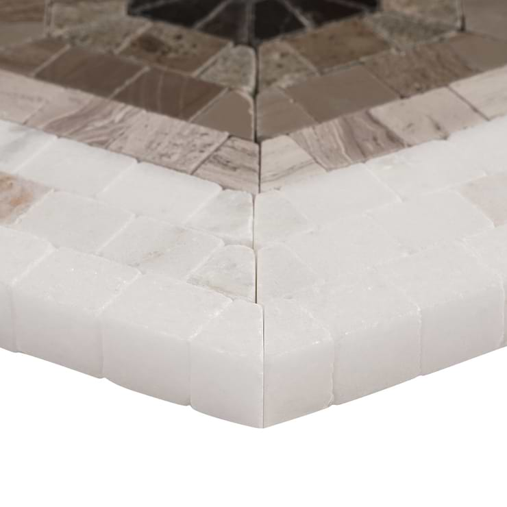 Ako Saint Laurent Brown 6" Hexagon Marble Micro Mosaic Tile