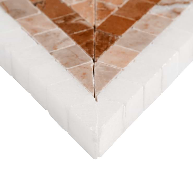 Ako Terracotta Rosa 5" Triangle Marble Micro Mosaic Tile