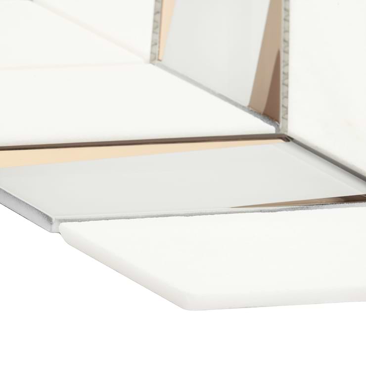 Kasol Golden 2x4 Marble and Mirrored Glass Polished Mosaic Tile