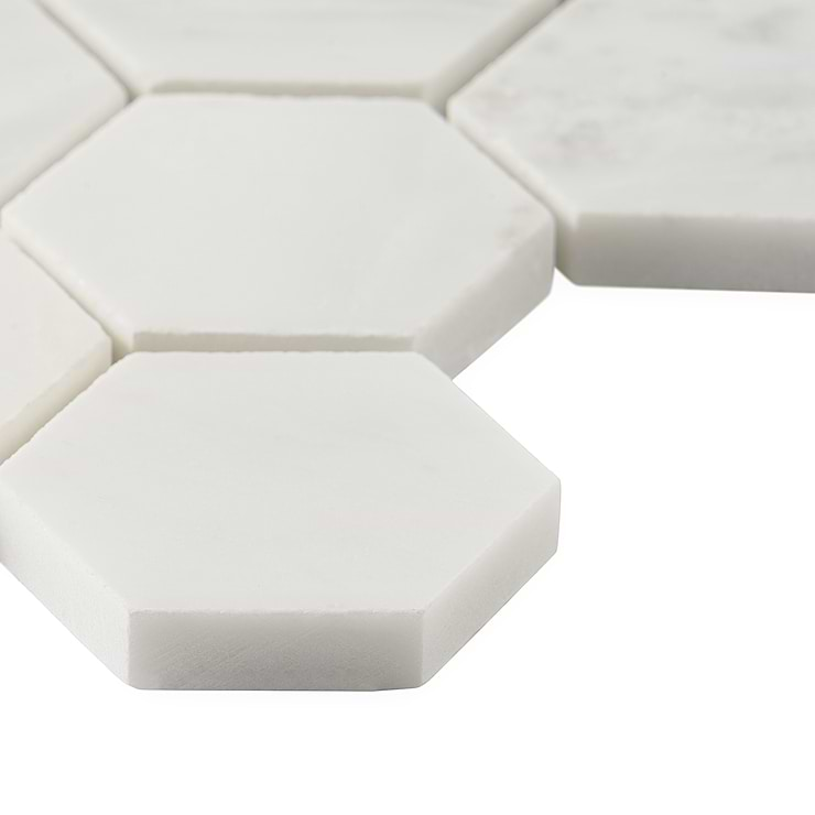 Asian Statuary 2" Hexagon Polished Marble Mosaic Tile