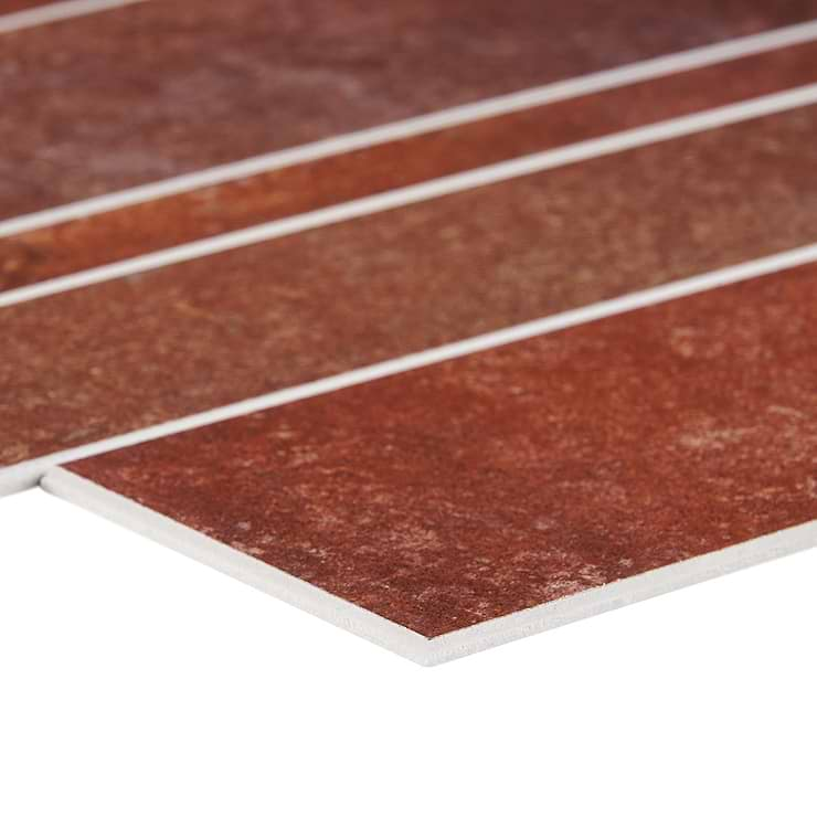 Railroad LPS Rust Brown Solid Core Peel & Stick Self Adhesive Terracotta Look Mosaic Tile