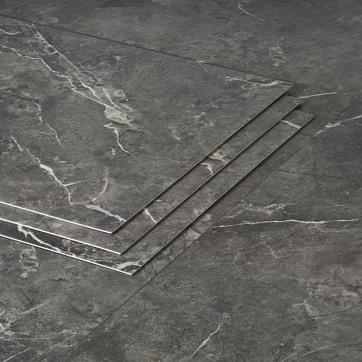 Katone Chauny Marble Dark Gray 18x36 Glue Down Luxury Vinyl Tile