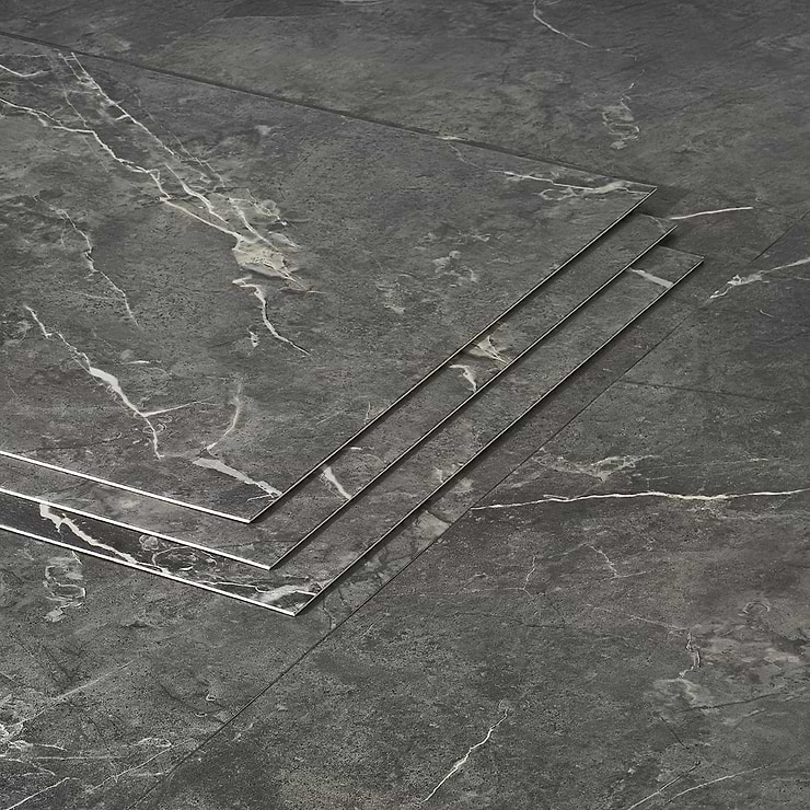 Katone Chauny Marble Dark Gray 18x36 Glue Down Luxury Vinyl Tile