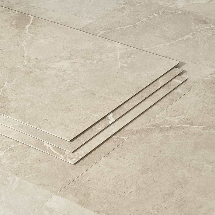 Katone Chauny Marble Medium Beige 18x36 Glue Down Luxury Vinyl Tile