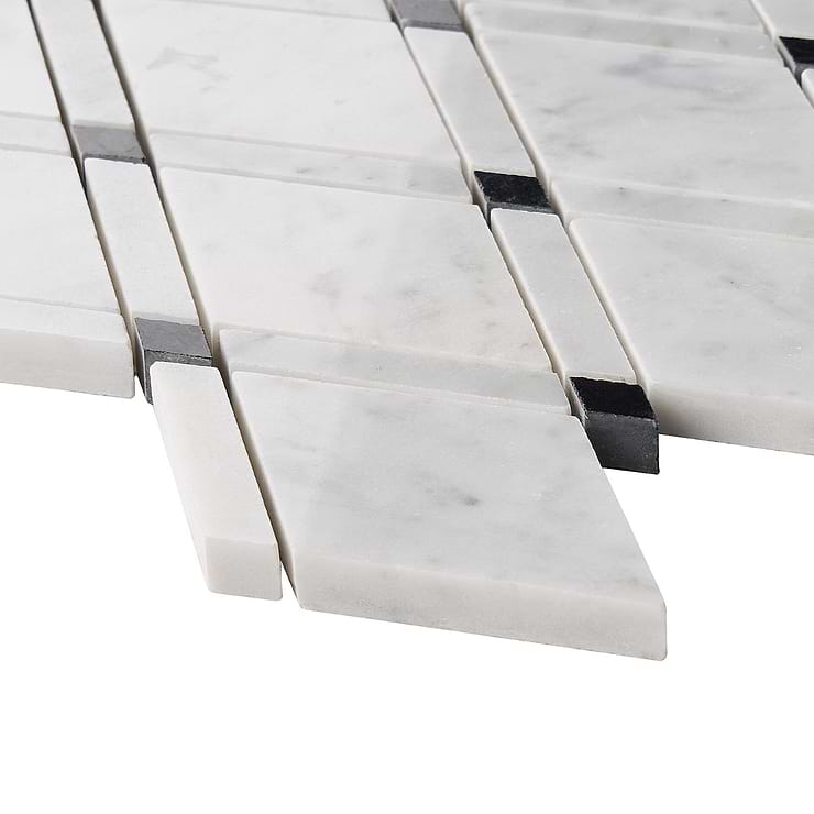 Imperial Pavo Gray Blend Polished Marble Mosaic Tile