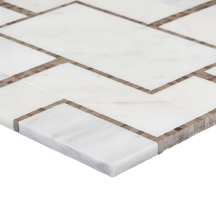 Cul De Sac Athens Gray & Asian Statuary Marble Mosaic Tile