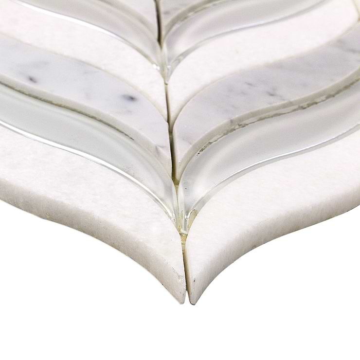  Silent Storm White Marble & Glass Tile 