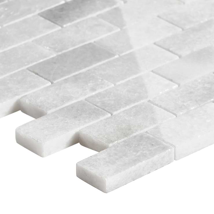 Biarritz White 1x2 Polished Marble Mosaic
