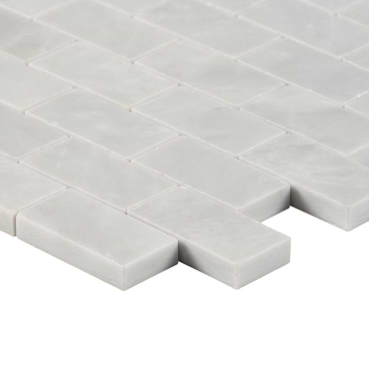 Ice Gray 1x2 Honed Marble Mosaic