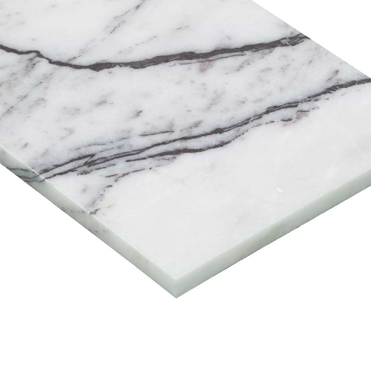 Lilac White 6x12 Honed Marble Tile