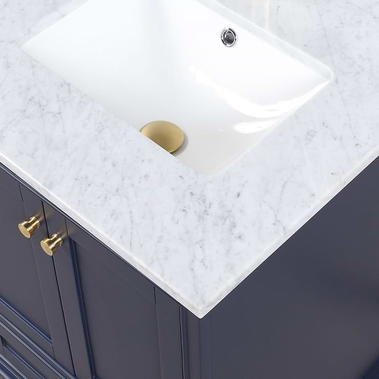 Glendale 24'' Blue Vanity And Marble Counter