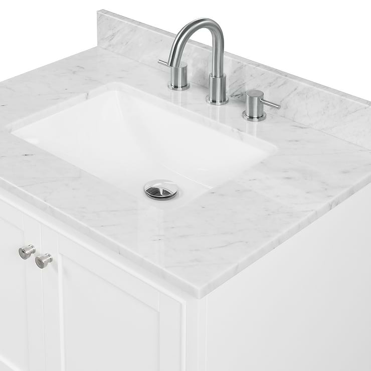 Glendale 30'' White Vanity And Marble Counter