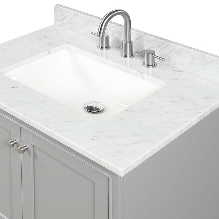 Glendale 30'' Gray Vanity And Marble Counter