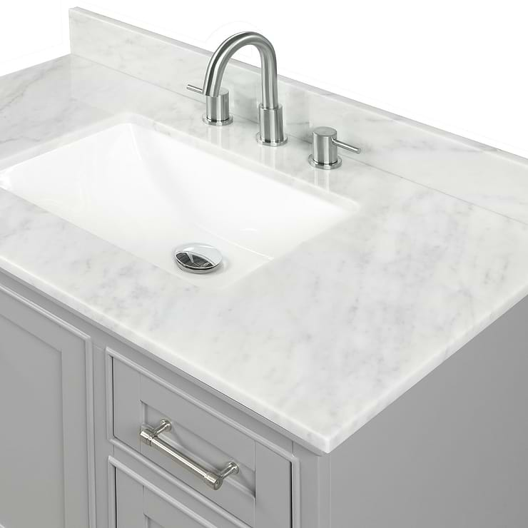 Glendale 36'' Gray Vanity And Marble Counter