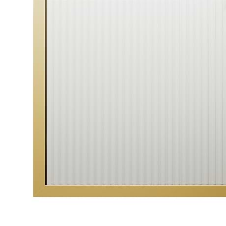 Finestra 34x62" Reversible Fixed Bathtub Door with Fluted Glass in Brushed Gold