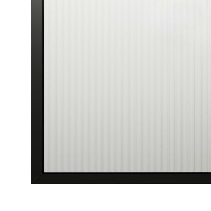 Finestra 34x62" Reversible Fixed Bathtub Door with Grid Fluted Glass in Matte Black