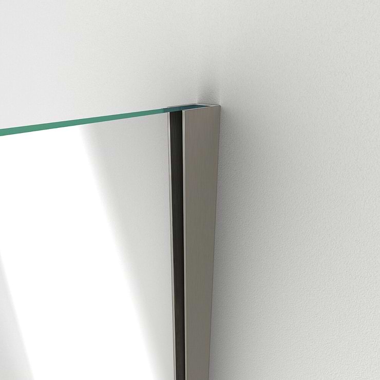 DreamLine Unidoor Plus 35.5-36x72" Reversible Hinged Shower Alcove Door with Clear Glass in Brushed Nickel