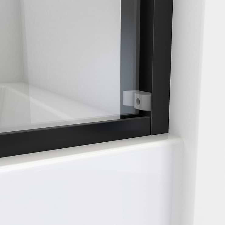 DreamLine Essence-H 60x60" Reversible Sliding Bathtub Door with Clear Glass in Satin Black