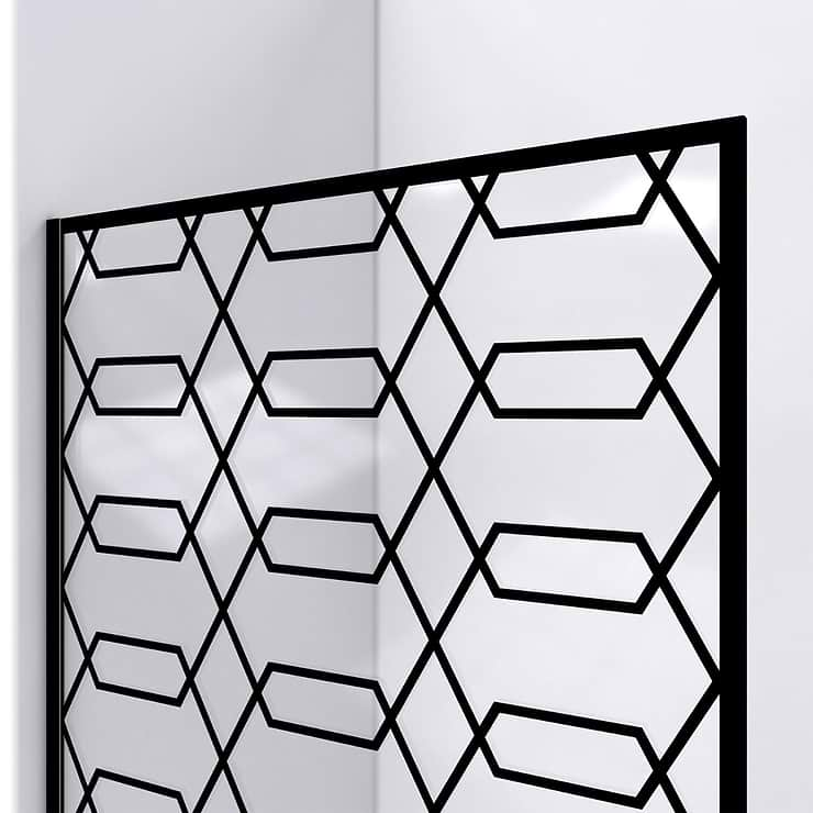 DreamLine Linea 34x72" Reversible Screen with Maze Glass in Satin Black