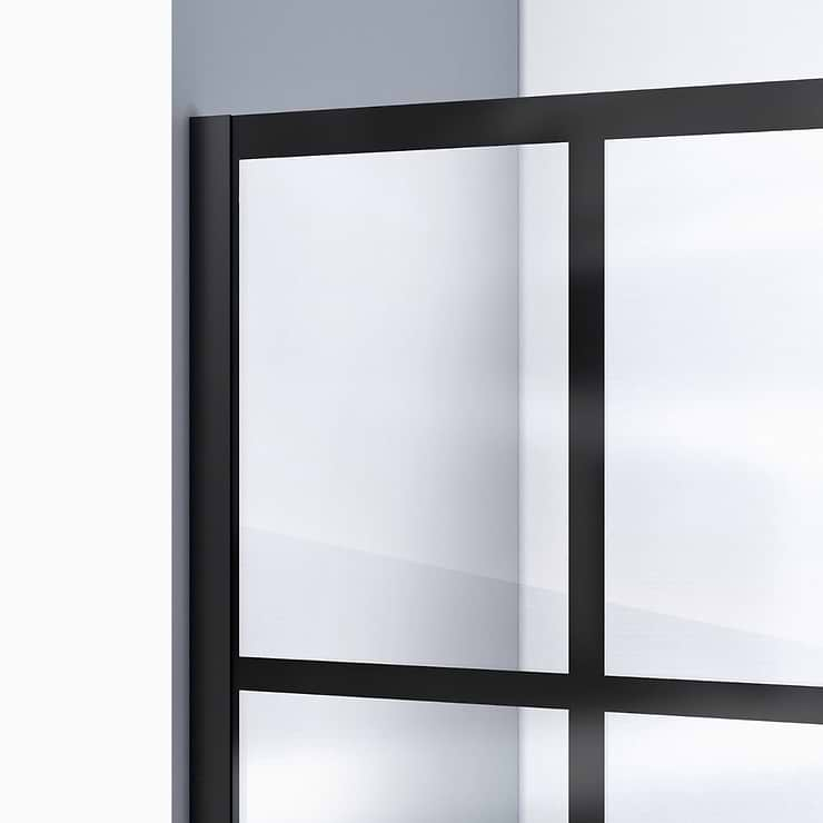 DreamLine Linea 34x72" Reversible Screen with Rhone Glass in Satin Black