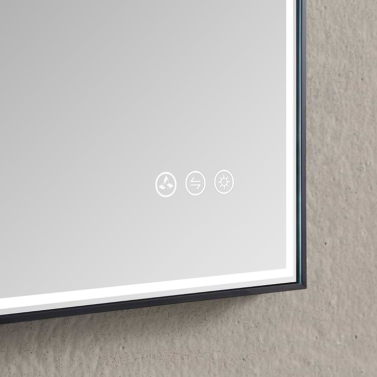 Mage Matte Black 24x36" Framed Rectangle LED Mirror