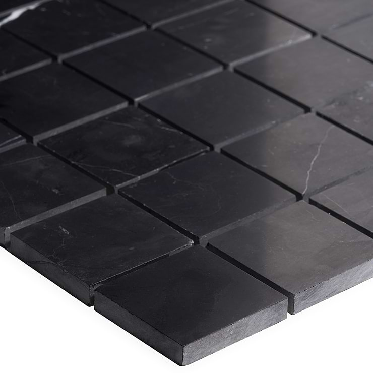 Nero Marquina 2x2 Honed Marble Mosaic Tile