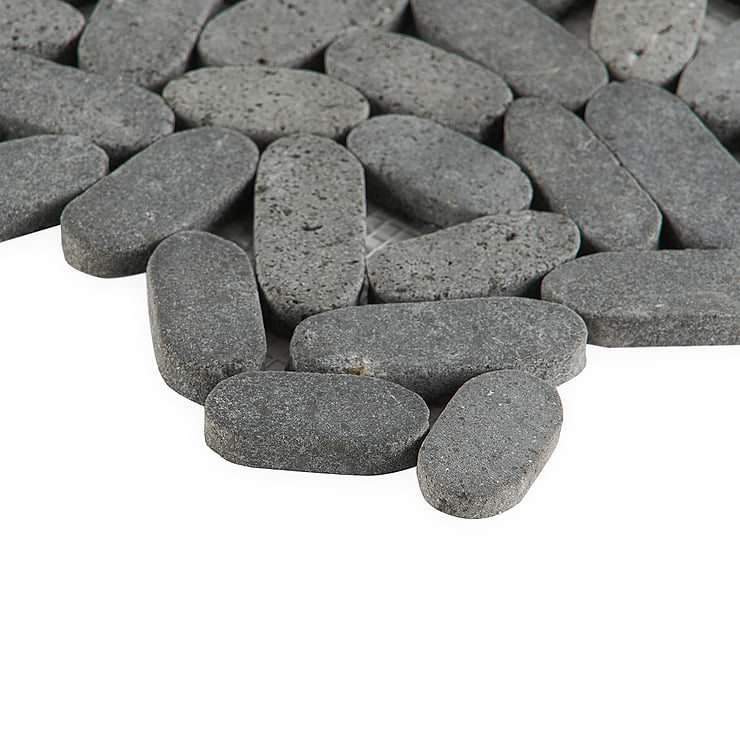 Nature Lava Black Oval Pebble Mosaic