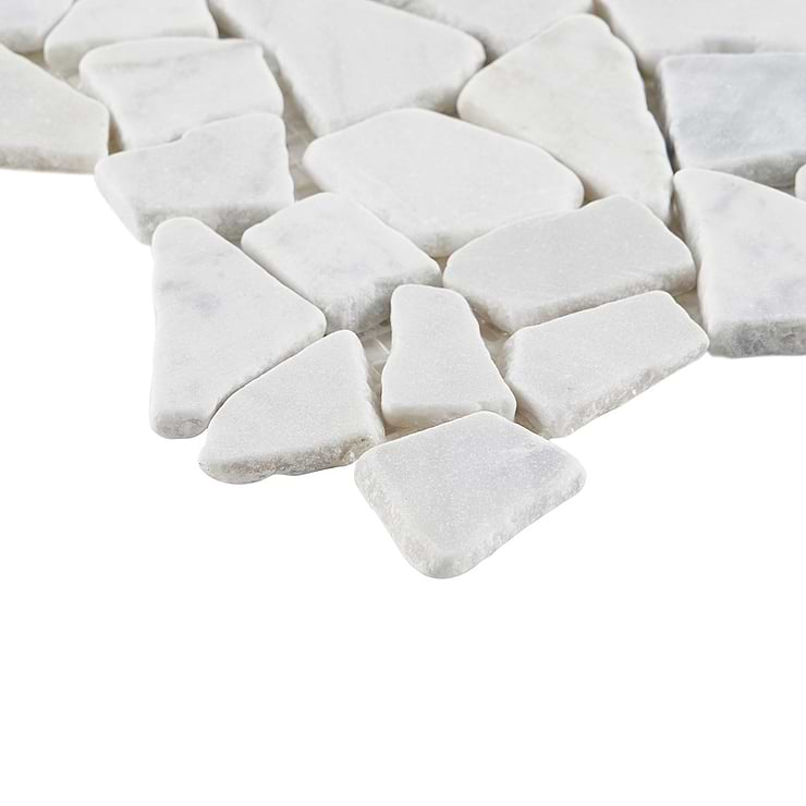 Nature Tumbled Carrara Marble Honed Mosaic Tile