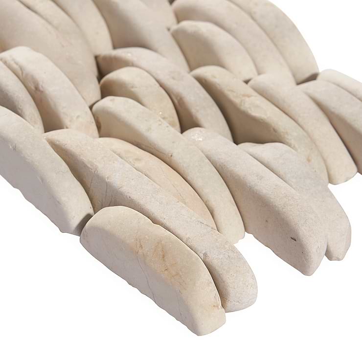 Nature White Stacked Pebble Mosaic