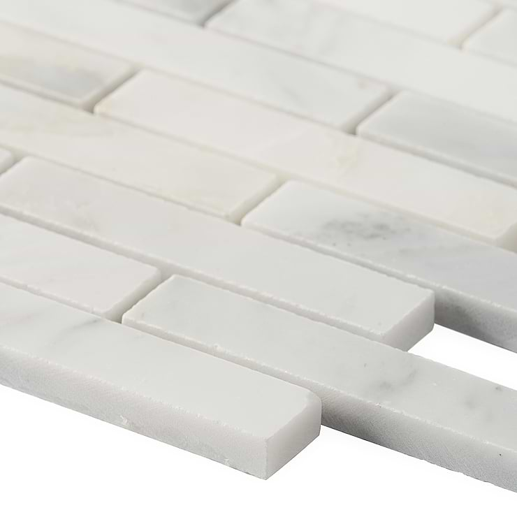 Asian Statuary 1x4" Brick Polished Marble Mosaic Tile