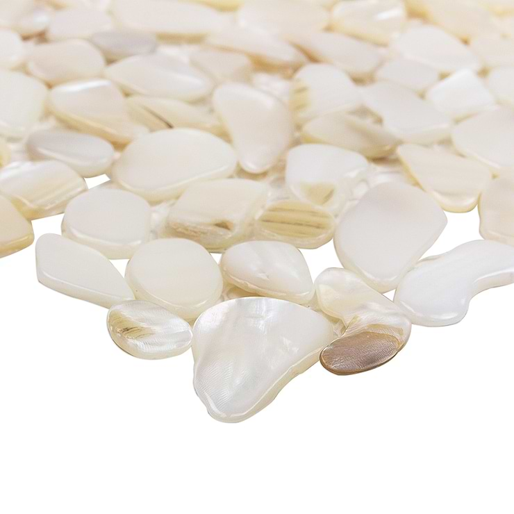 Oyster White Pearl Pebbles Tile 