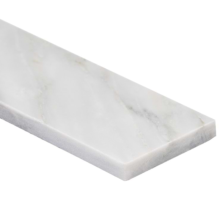 Brushed Stone Asian Statuary White 2x8 Brushed Marble Subway Tile