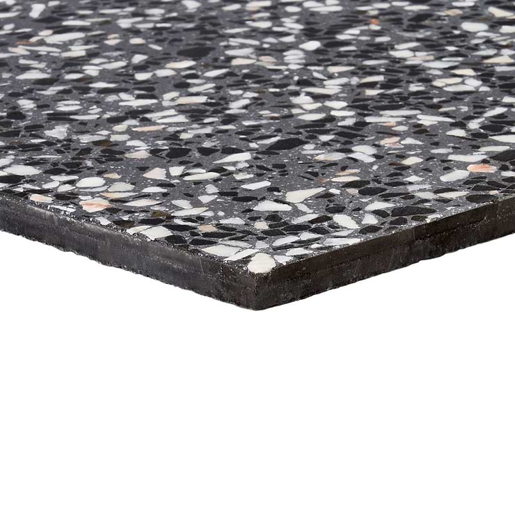 True Terrazzo Domino Gray 16x16 Polished Terrazzo Tile