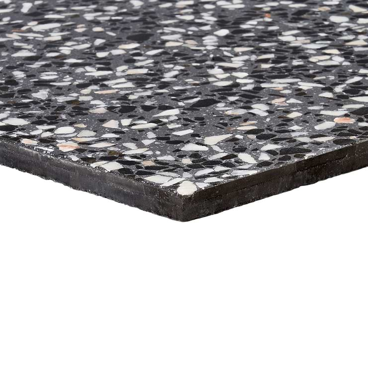 True Terrazzo Domino Gray 16x16 Polished Terrazzo Tile