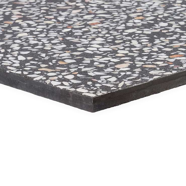 True Terrazzo Porfido Gray 16x16 Polished Terrazzo Tile