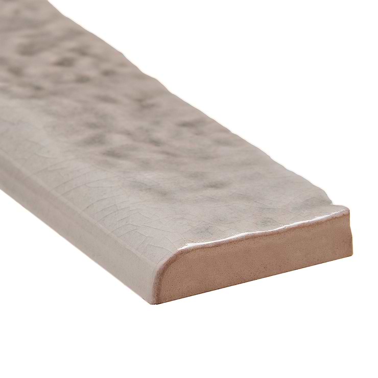 Wabi Sabi Agata Gray 1.5x9 Crackle Glossy Ceramic Bullnose