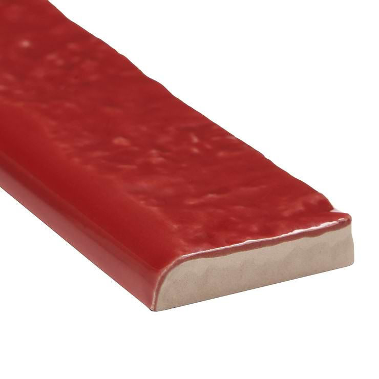 Wabi Sabi Crimson Red 1.5x9 Glossy Ceramic Bullnose