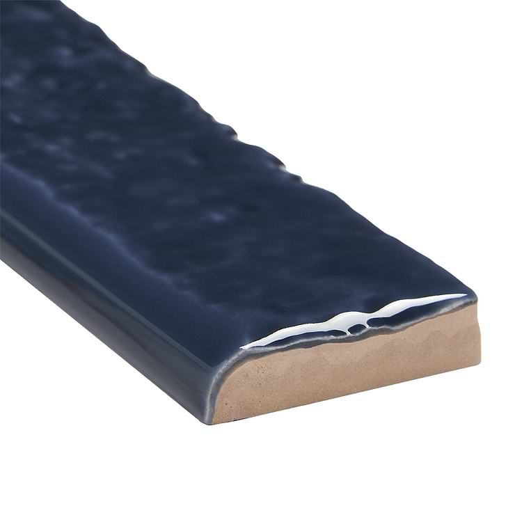 Wabi Sabi Marine Blue 1.5x9 Glossy Ceramic Bullnose