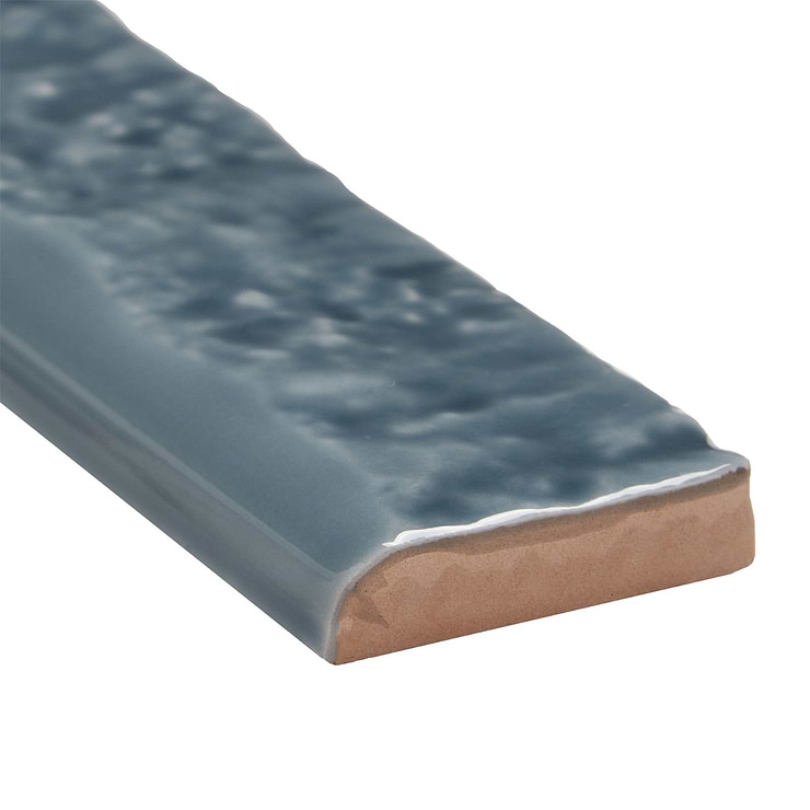 Wabi Sabi River Blue 1.5x9 Glossy Ceramic Bullnose