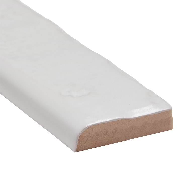 Wabi Sabi Snow White 1.5x9 Matte Ceramic Bullnose