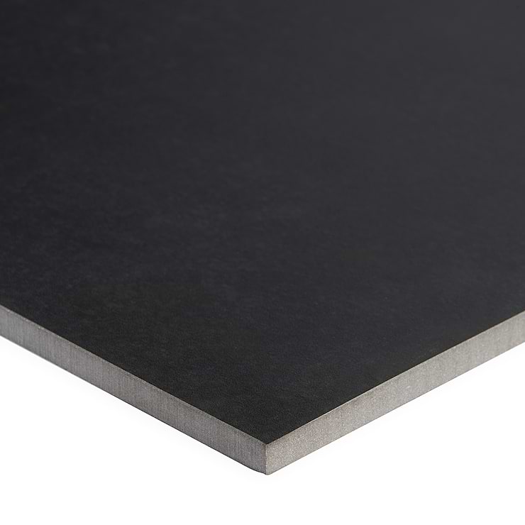 Lines Brass Inlay Black 24x24 Matte Porcelain Tile