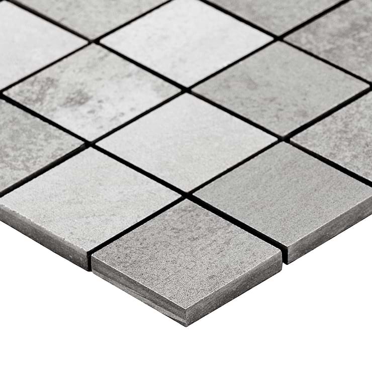 Hewlett Metal Silver 2x2 Matte Porcelain Mosaic Tile