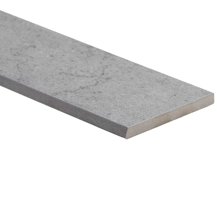 Hewlett Metal Silver 3x24 Matte Porcelain Bullnose