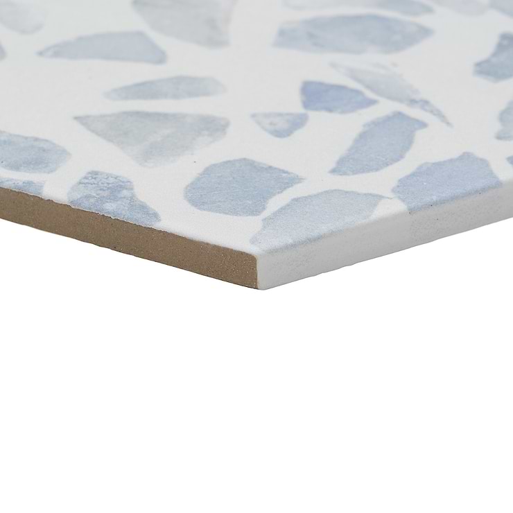 Terrazzo Hex Blue 9" Terrazzo Look Matte Porcelain Tile