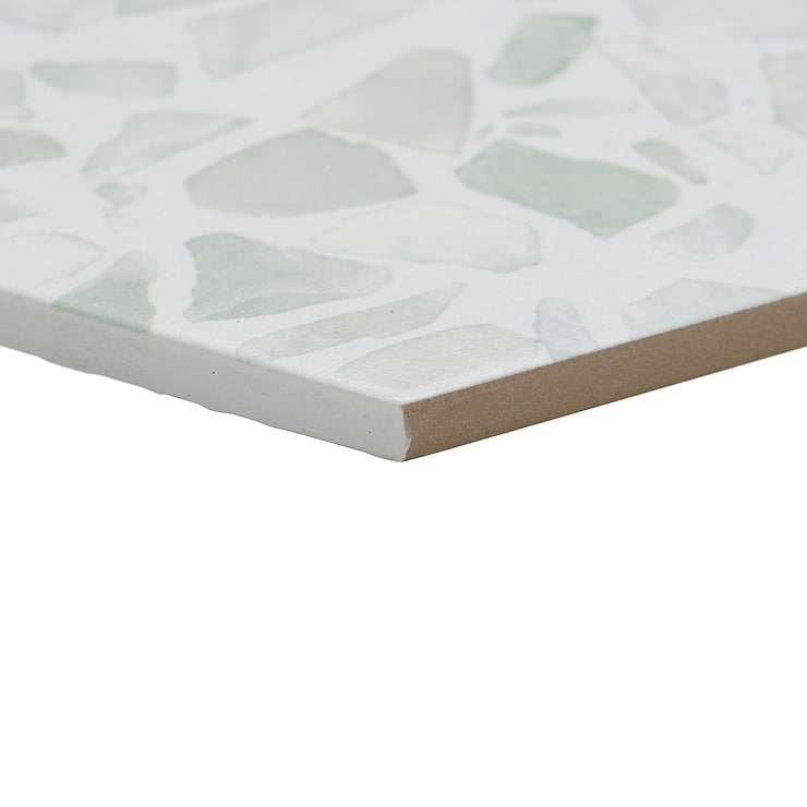 Terrazzo Hex Green 9" Terrazzo Look Matte Porcelain Tile